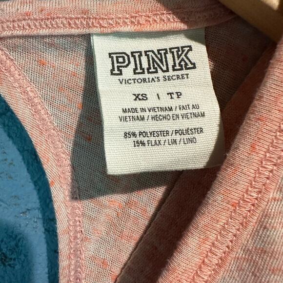 Victoria's Secret PINK XS tank peach tie dye workout twist racerback open back - Picture 4 of 7